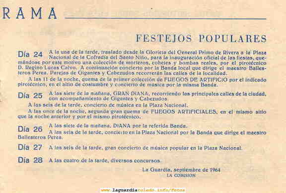 Programa de fiestas de 1964