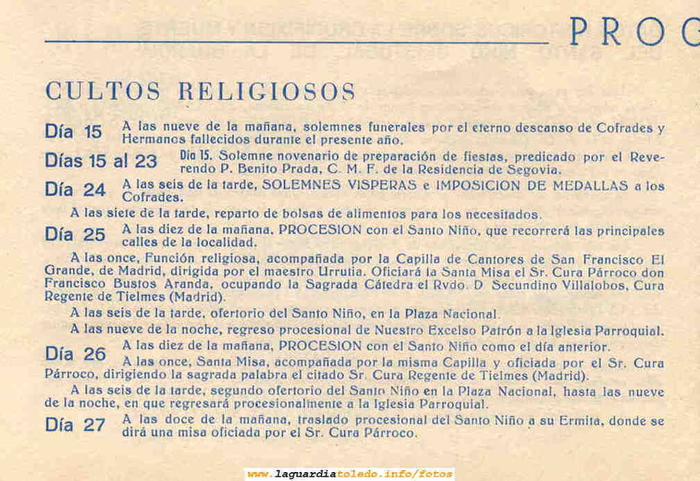 Programa de fiestas de 1964