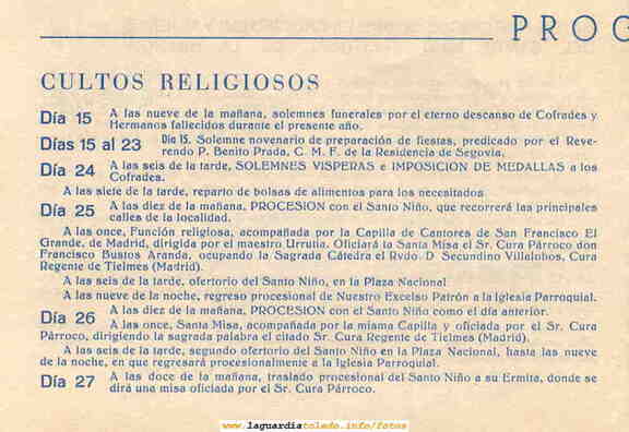 Programa de fiestas de 1964