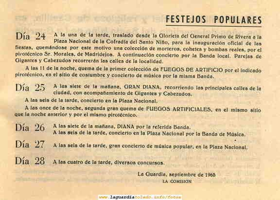 Programa de fiestas de 1965