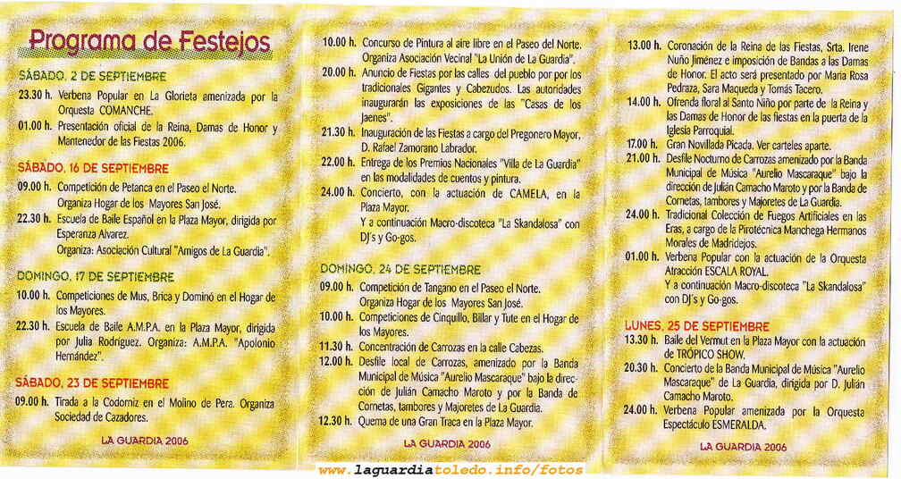 Programa de mano de 2006