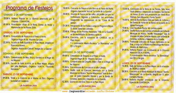 Programa de mano de 2006
