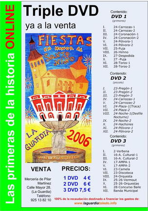 Cartel informativo de la puesta a la venta de los DVD's  de las fiestas 2006.