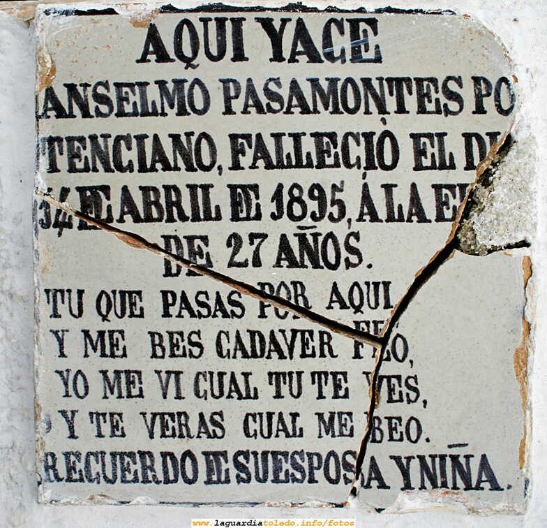 1 de Noviembre de 2006, epitafio en el cementerio guardiolo.
