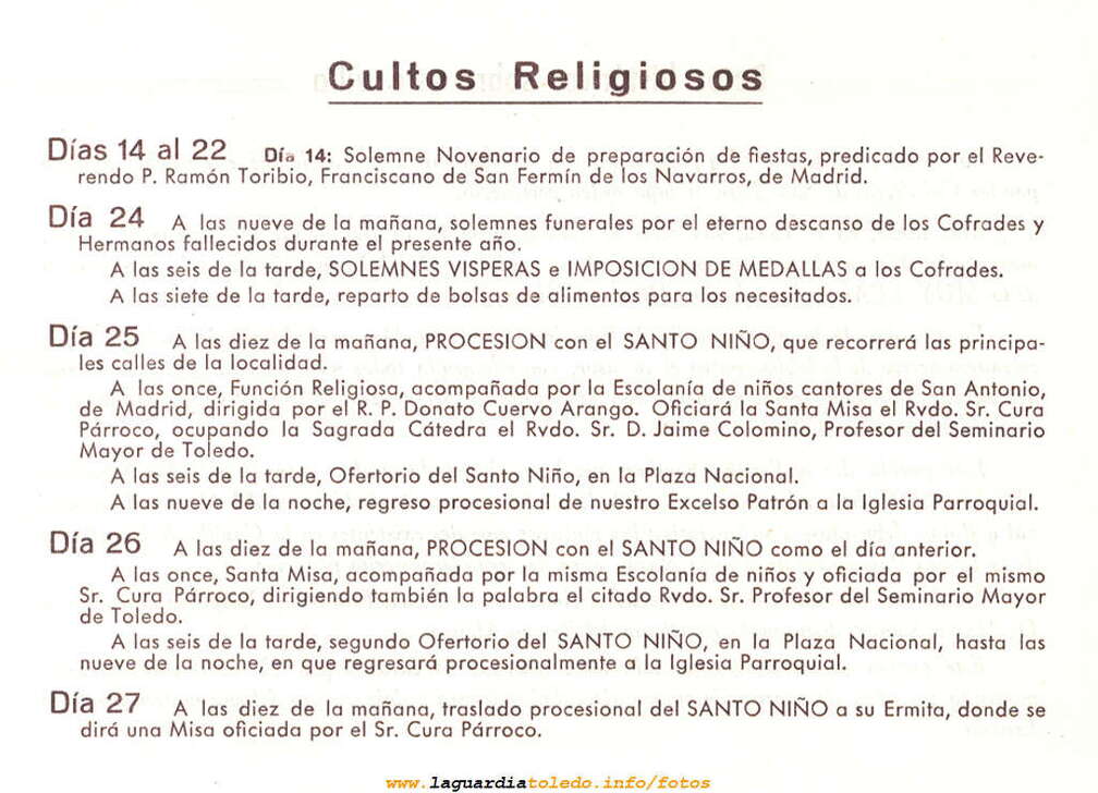 Programa de fiestas 1966