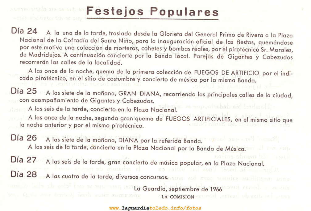 Programa de fiestas 1966
