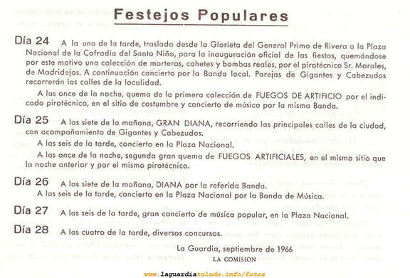 Programa de fiestas 1966
