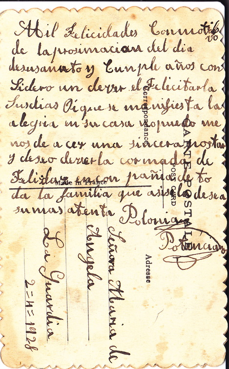 CARTA DE FELICITACION A LA SUEGRA