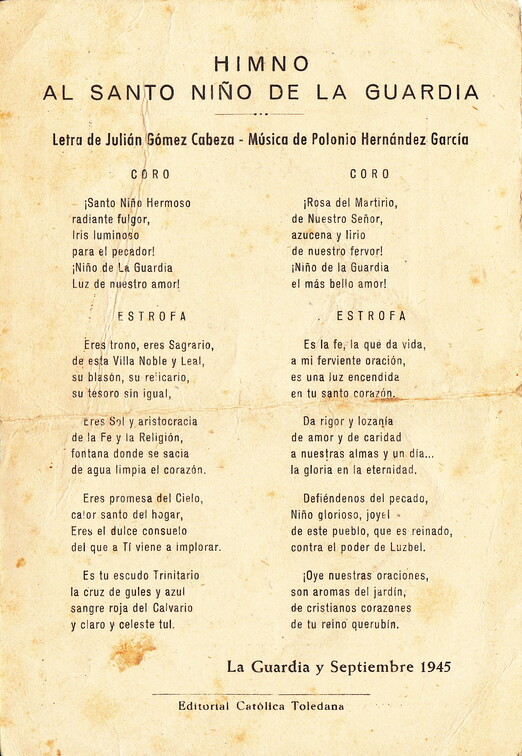HIMNO DEL SANTO NIÑO 1945