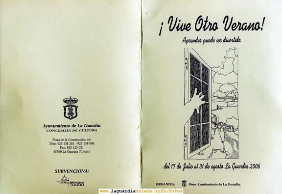 Portada del folleto que ha publicado el Ayuntamiento en una campaña de talleres de verano para educación infantil, primaria y secundaria en la localidad