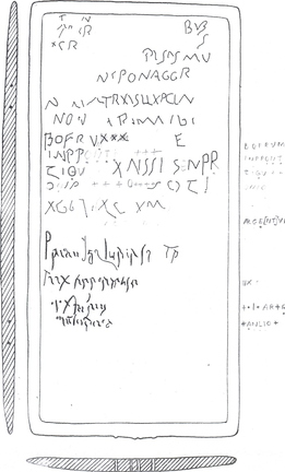Transcripción de los caracteres de la Tábula Cerata