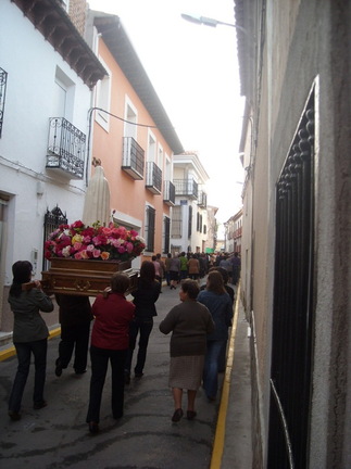 El rosario de la Aurora, en procesión con la virgen de Fátima. 13 de mayo de 2009