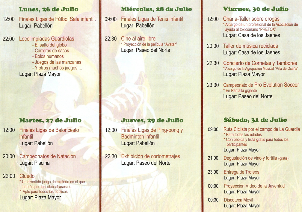 Programa de actos de IV Semana de la junventud