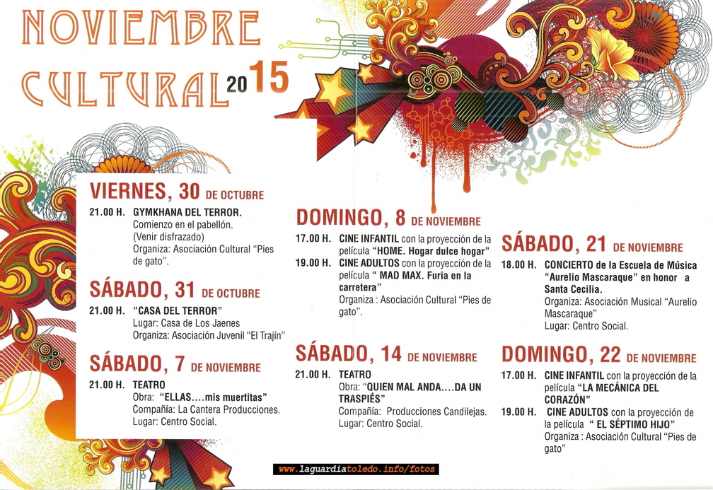 Programa de actos. Noviembre Cultural 2015