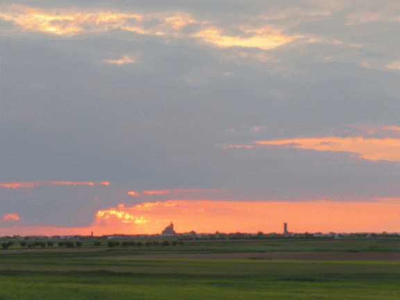 Puesta de sol desde la carretera Lillo el día de San Isidro 2016