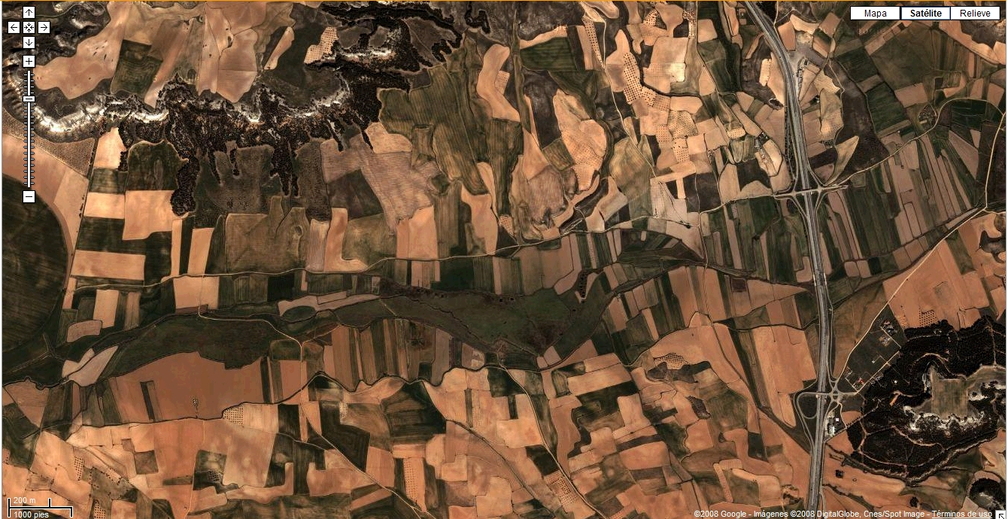 El Barrón y Pera desde Google Earth ( o Google Maps)