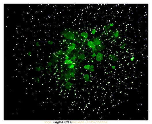 24 de Septiembre de 2007. No es un cúmulo globular de estrellas es la explosión un cohete en la pólvora de La Guardia.