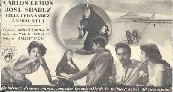 Cartel de la película Condenados (1953) en donde se ve el Cerro de la Atalaya