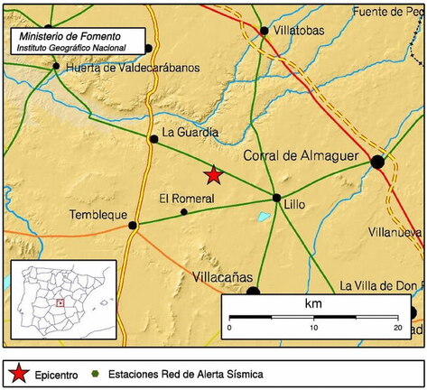 Terremoto cercano a La Guardia el 13-10-2012 con intensidad 1.5 en la escala de Richter