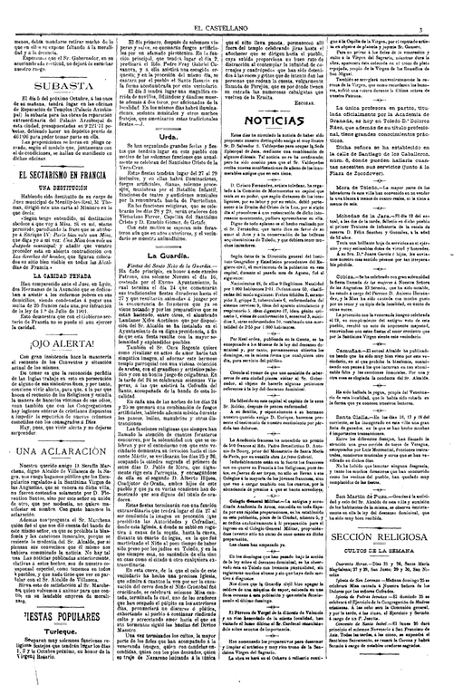 Noticia de El Castellano. Fiestas del Santo Niño de La Guardia (hace 100 años aprox.)