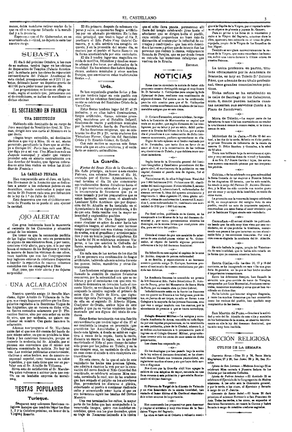 Noticia de El Castellano. Fiestas del Santo Niño de La Guardia (hace 100 años aprox.)
