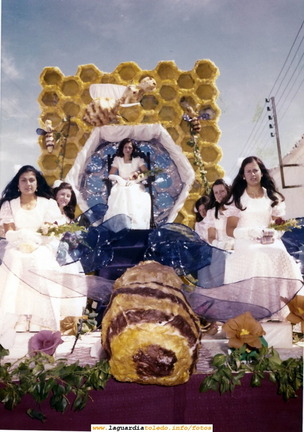 Fiestas de 1974. Carroza de las Damas y la Reina