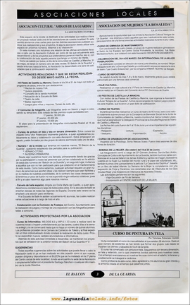 Primer número de "El Balcón de La Guardia" aparecido en el otoño de 1995. Página 3