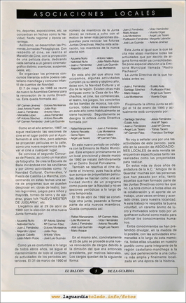 Primer número de "El Balcón de La Guardia" aparecido en el otoño del 1995. Página 5