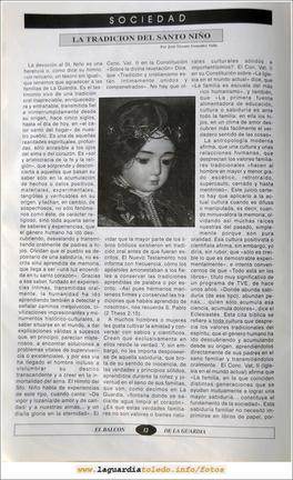 Primer número de "El Balcón de La Guardia" aparecido en el otoño del 1995. Página 12