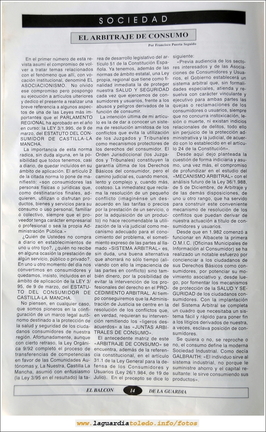 Primer número de "El Balcón de La Guardia" aparecido en el otoño del 1995. Página 14