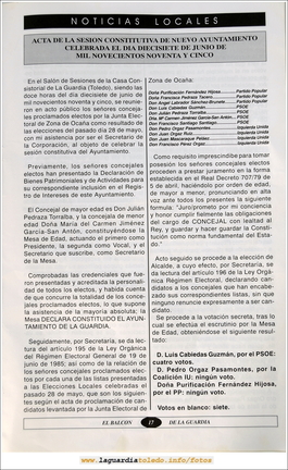 Primer número de "El Balcón de La Guardia" aparecido en el otoño del 1995. Página 17