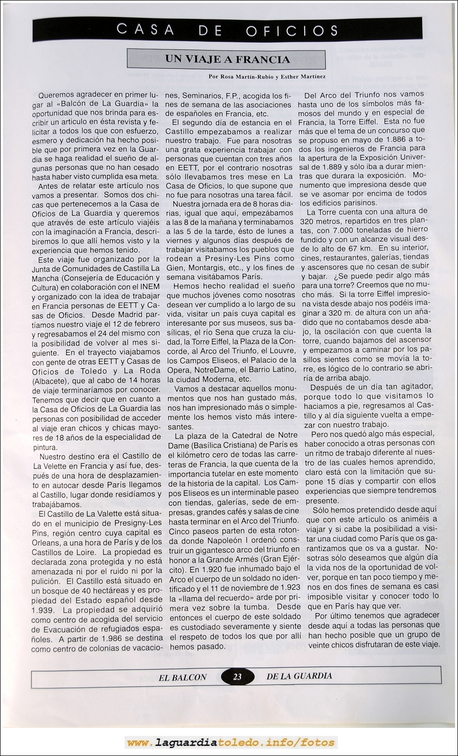 Primer número de "El Balcón de La Guardia" aparecido en el otoño del 1995. Pág.23