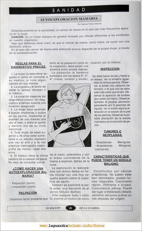 Primer número de "El Balcón de La Guardia" aparecido en el otoño del 1995. Pág.26
