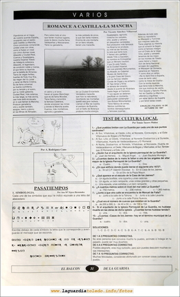 Primer número de "El Balcón de La Guardia" aparecido en el otoño del 1995. Pág.31