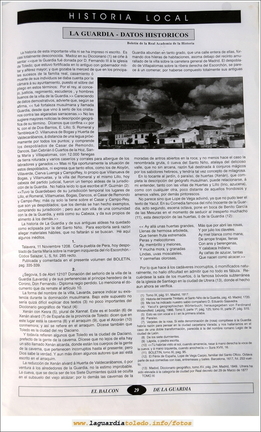 Primer número de "El Balcón de La Guardia" aparecido en el otoño del 1995. Pág.29