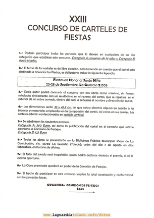 Bases para el Concurso de Carteles del Programa de Fiestas 2009