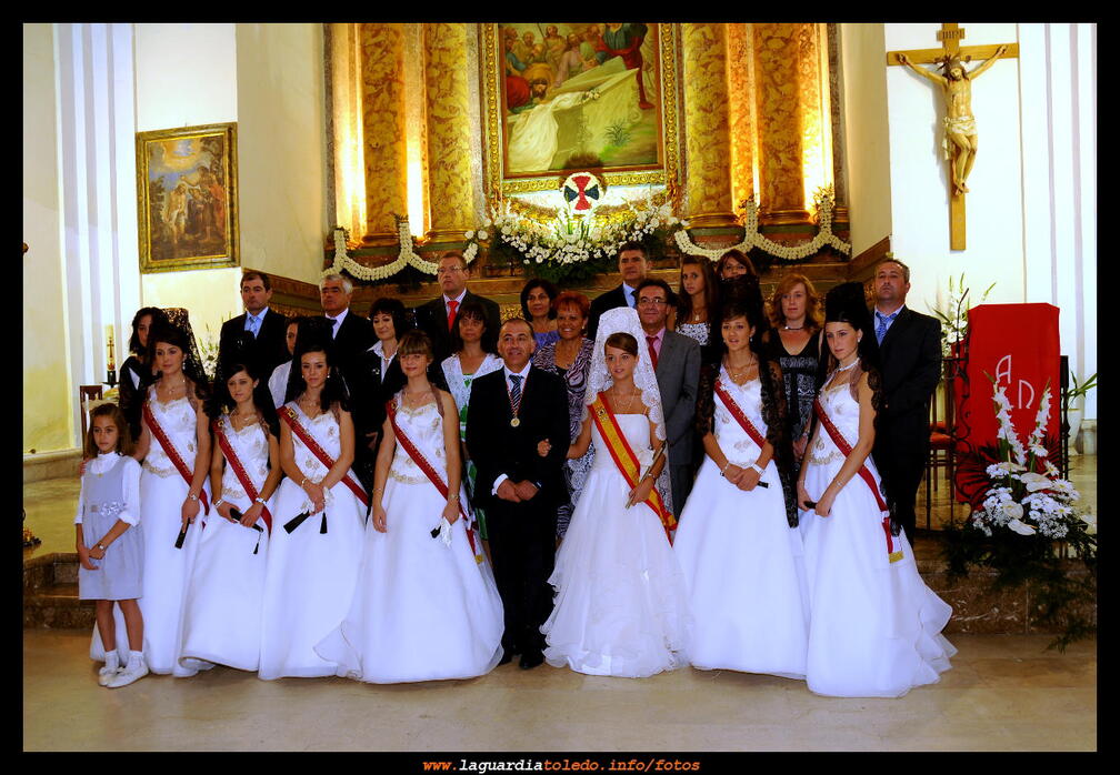 Reina y Damas 2009, junto al Mantenedor y sus familias