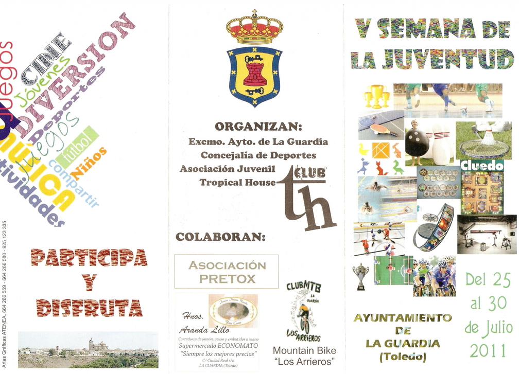 Programa de actos de la V Semana de la junventud.