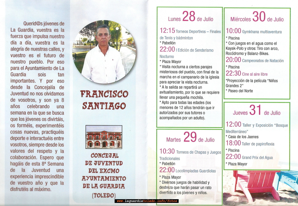 Programa de actos de la 8ª Semana de la Junventud.