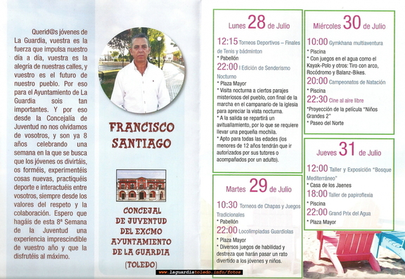 Programa de actos de la 8ª Semana de la Junventud.