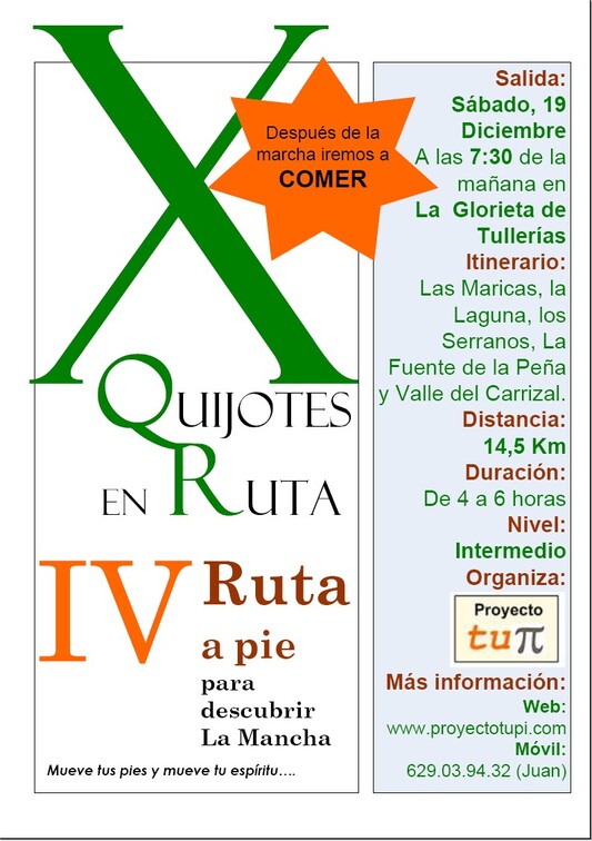 IV Ruta a pie para descubrir La Mancha