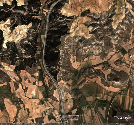 Vista de la Cuesta del Madero desde Google Earth
