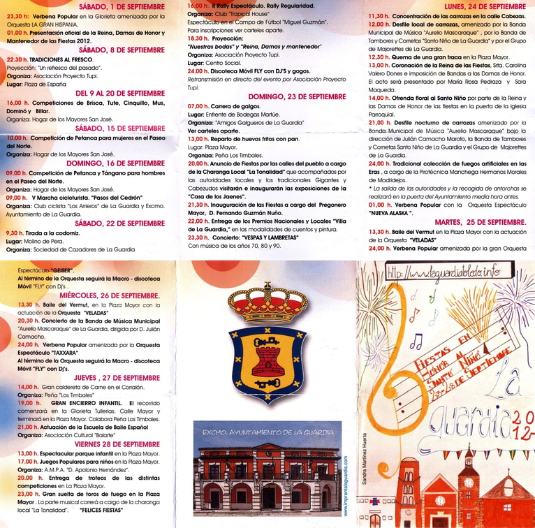 Programa de mano de las fiestas 2012