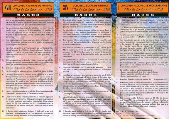 Bases de los concursos de pintura y microrrelatos para estas fiestas 2013
