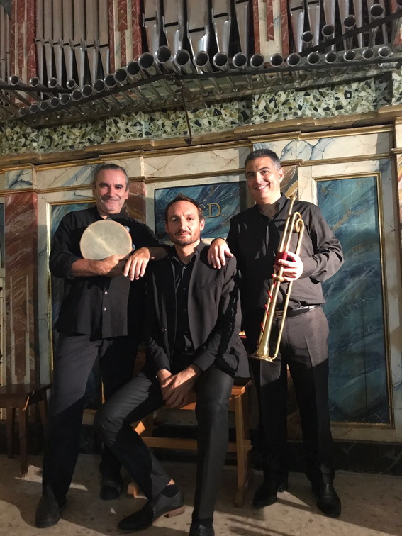 Los organistas del concierto en la Iglesia. 23-9-2017