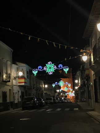 La iluminación de fiestas vista desde la Glorieta. 23-9-2017