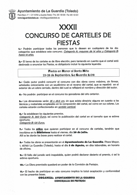 Consurso de carteles para este año 2019