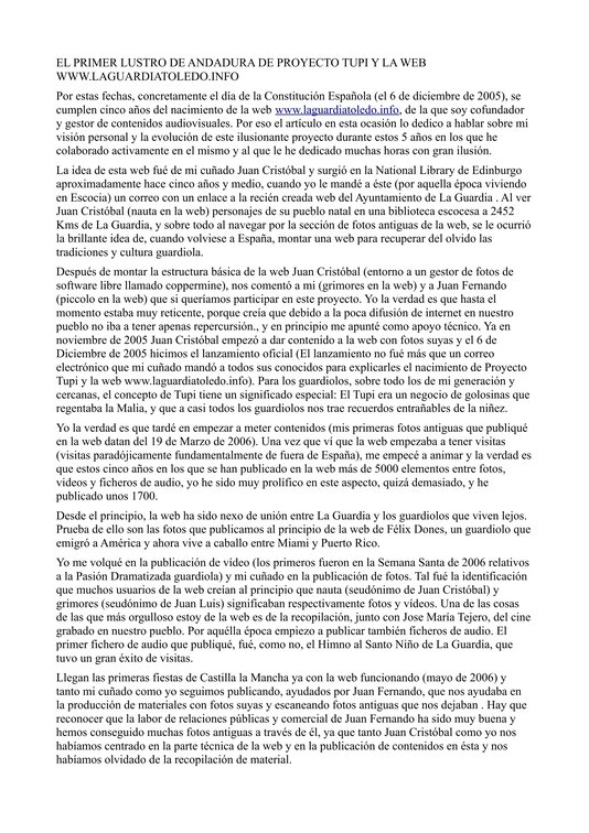 5º aniversario Proyecto Tupi (6-12-10)