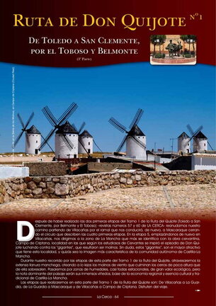 Extracto de la revista de internet La Cerca de mayo-junio en donde hay un artículo referente a la Ruta de Don Quijote en donde se habla de La Guardia