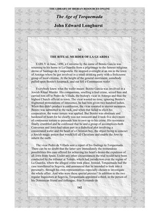 Extracto del libro "The Age of Torquemada" de John Edward Longhurst en donde habla del Santo Niño de la Guardia